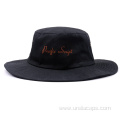 Black flat embroidery bucket hat